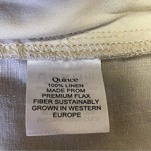 Quince 100% Linen Pants Womens Size XL Beige Pull On Elastic Cropped Tapered - Picture 10 of 11